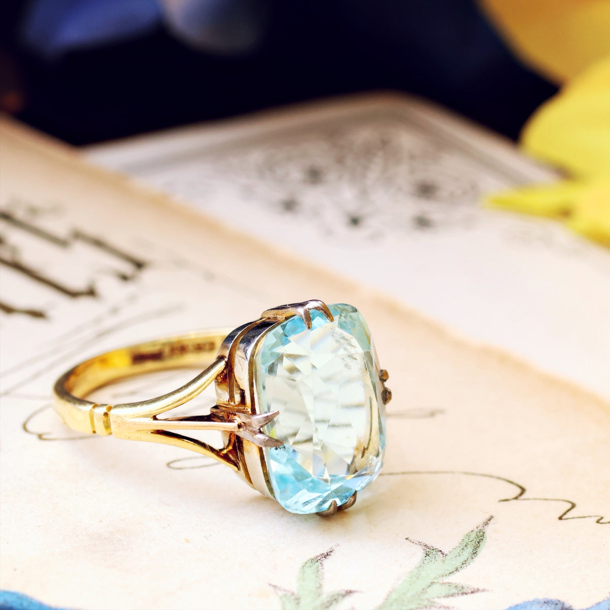 Awesome 5.93ct Natural Aquamarine Dress Ring