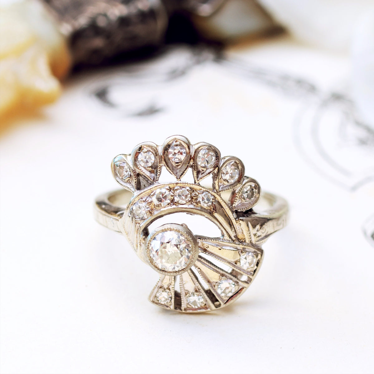 Extravagant Vintage Diamond Cocktail Ring