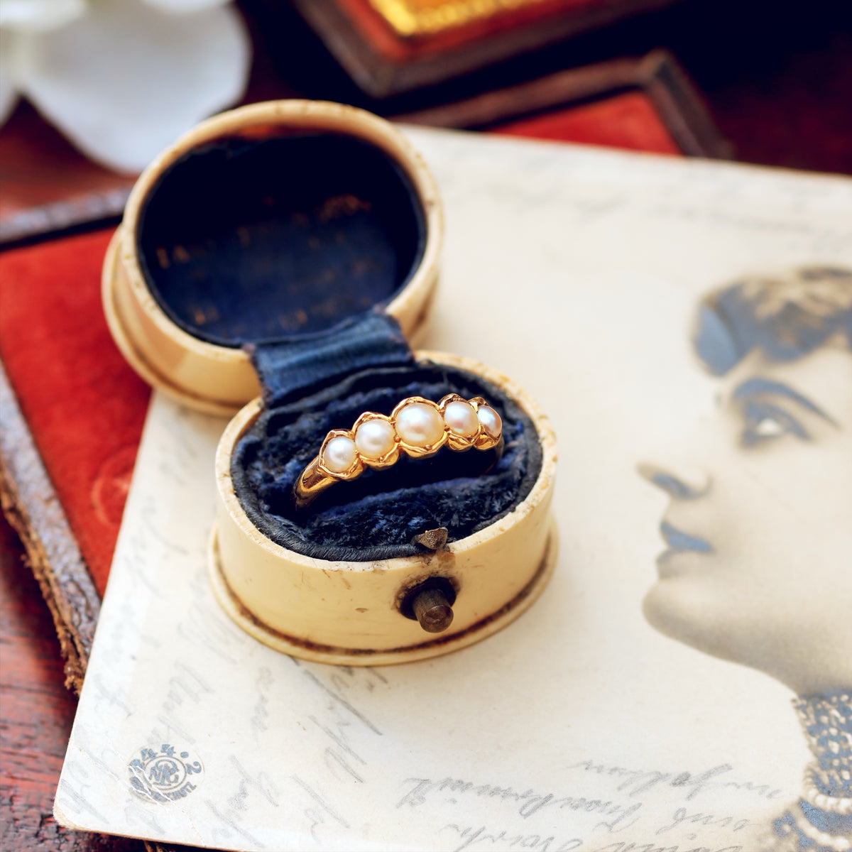 Antique Victorian Natural Pearl Band Ring