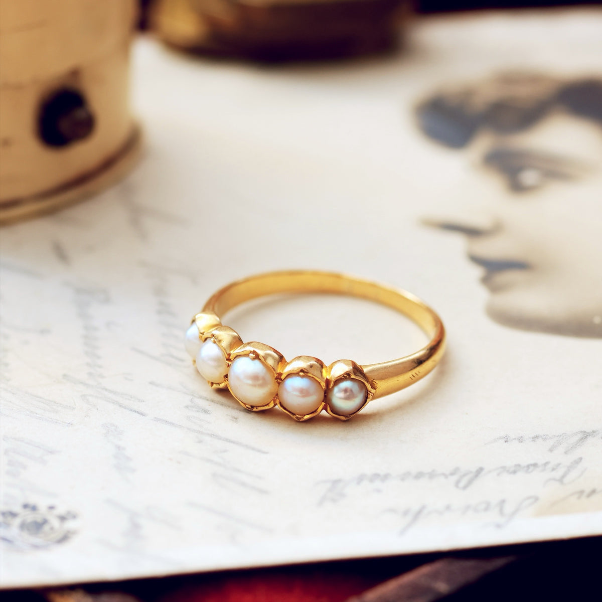 Antique Victorian Natural Pearl Band Ring