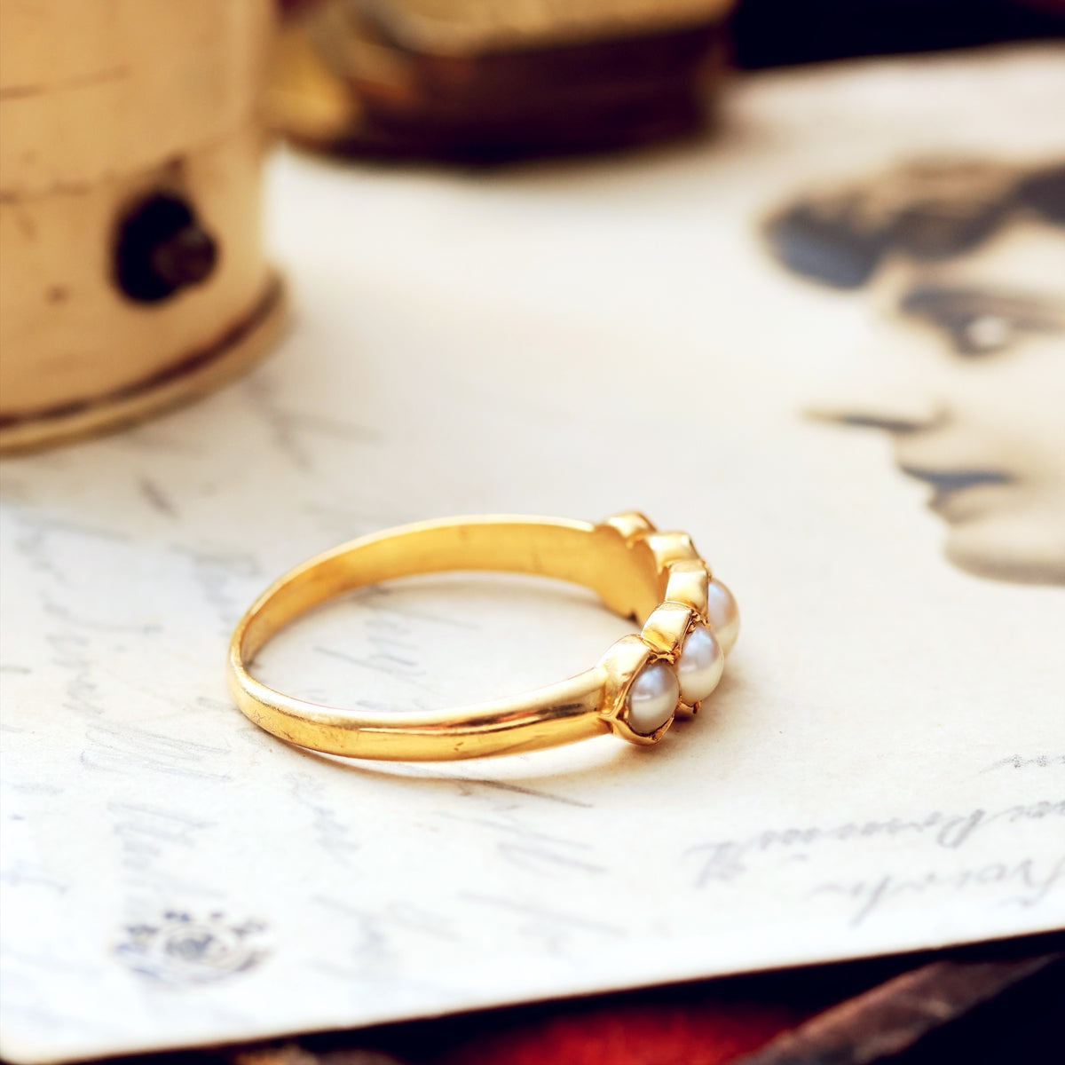 Antique Victorian Natural Pearl Band Ring