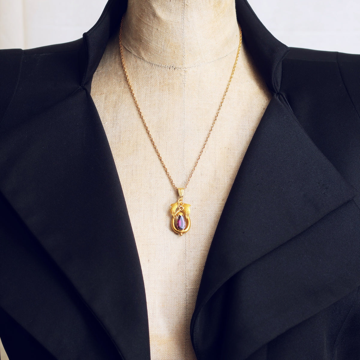 Antique Historical Revival Garnet Locket Pendant