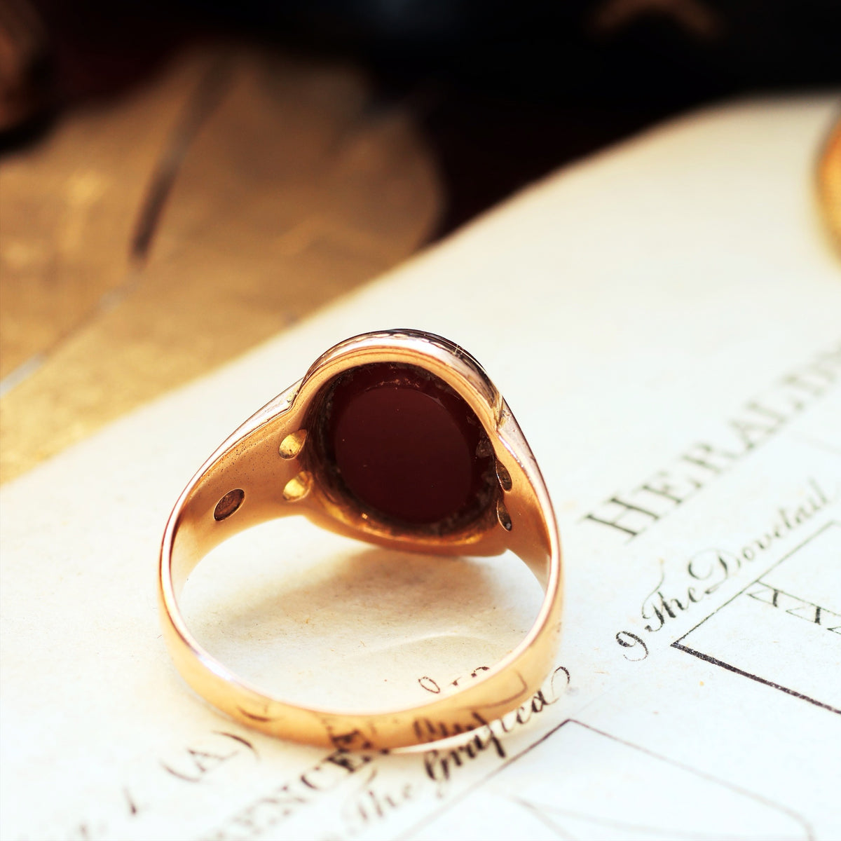 Date 1867 Carnelian 15ct Gold Signet Ring