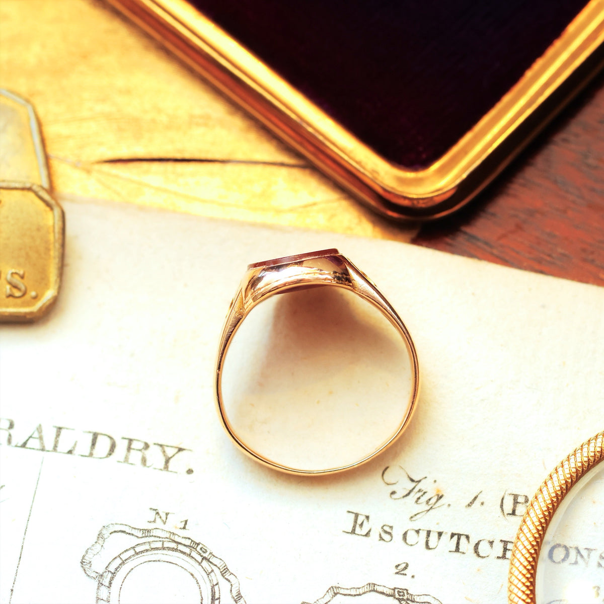 Date 1867 Carnelian 15ct Gold Signet Ring