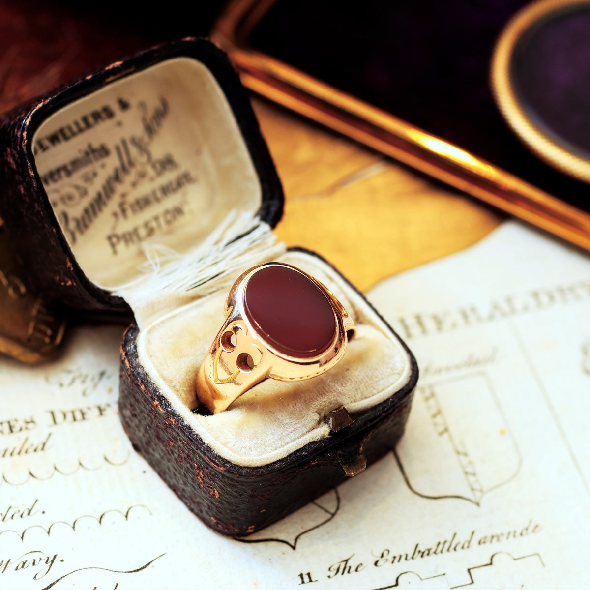 Date 1867 Carnelian 15ct Gold Signet Ring