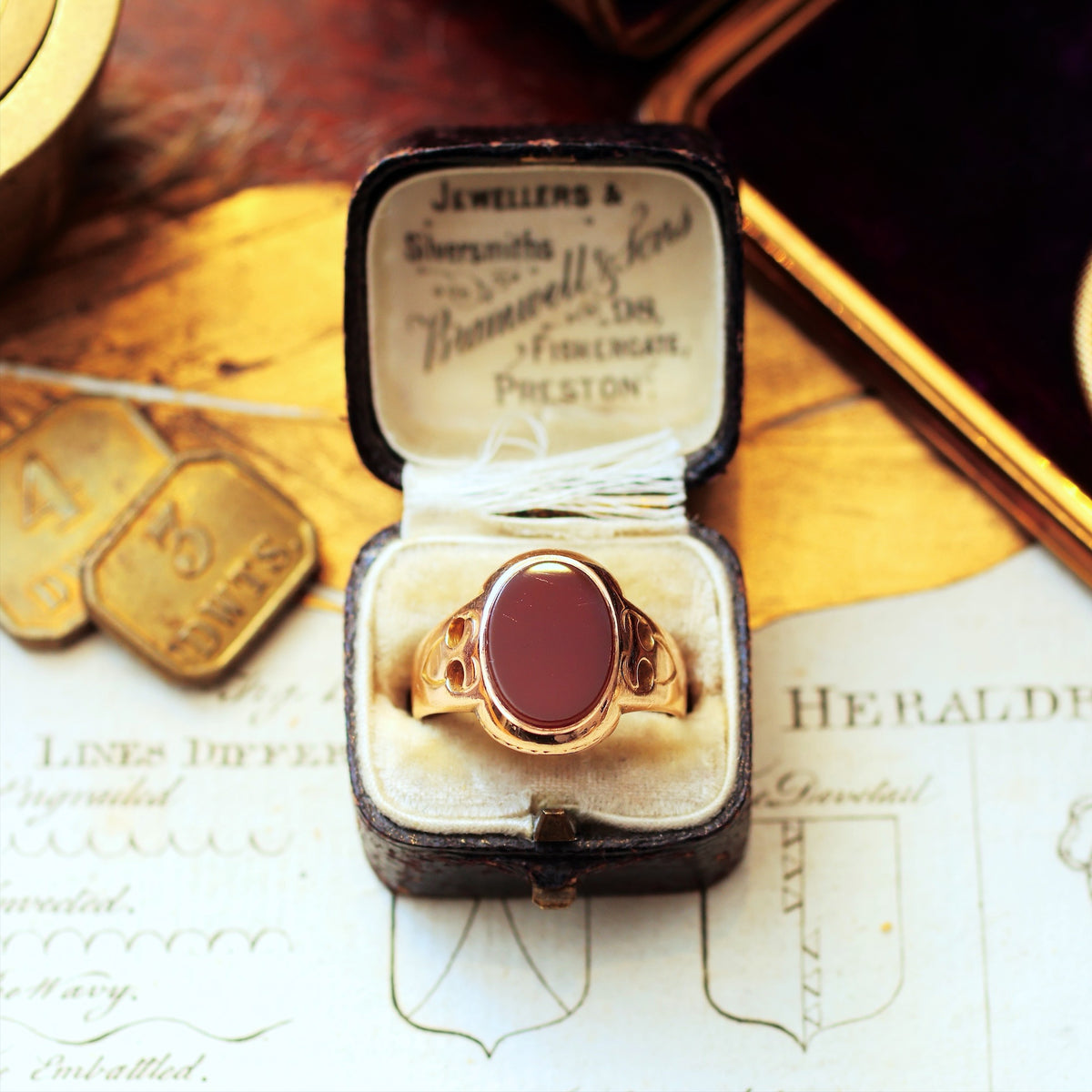 Date 1867 Carnelian 15ct Gold Signet Ring