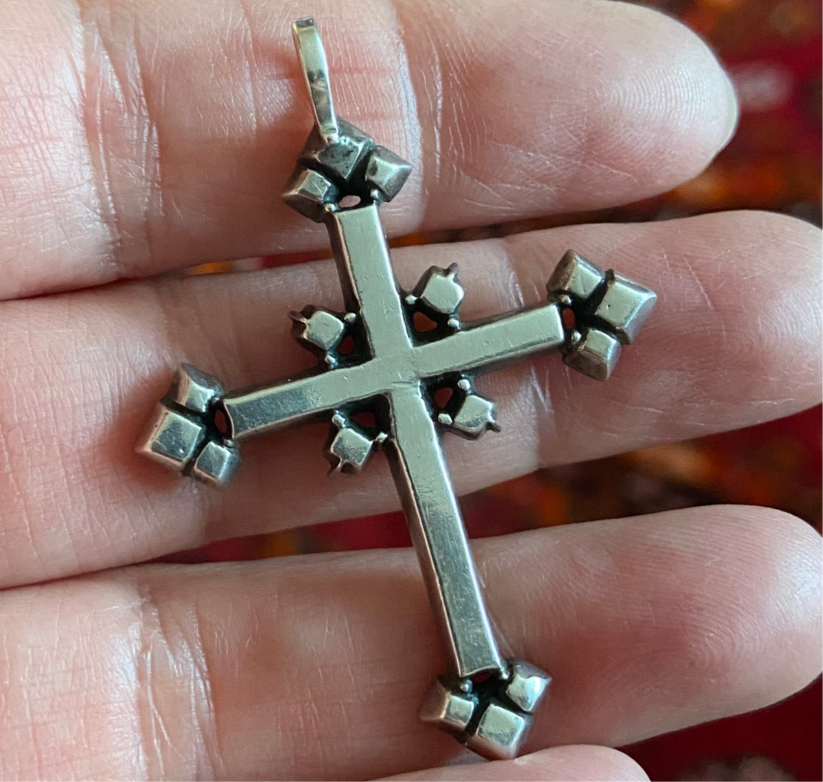 Antique Georgian Iberian Foiled Garnet Cross