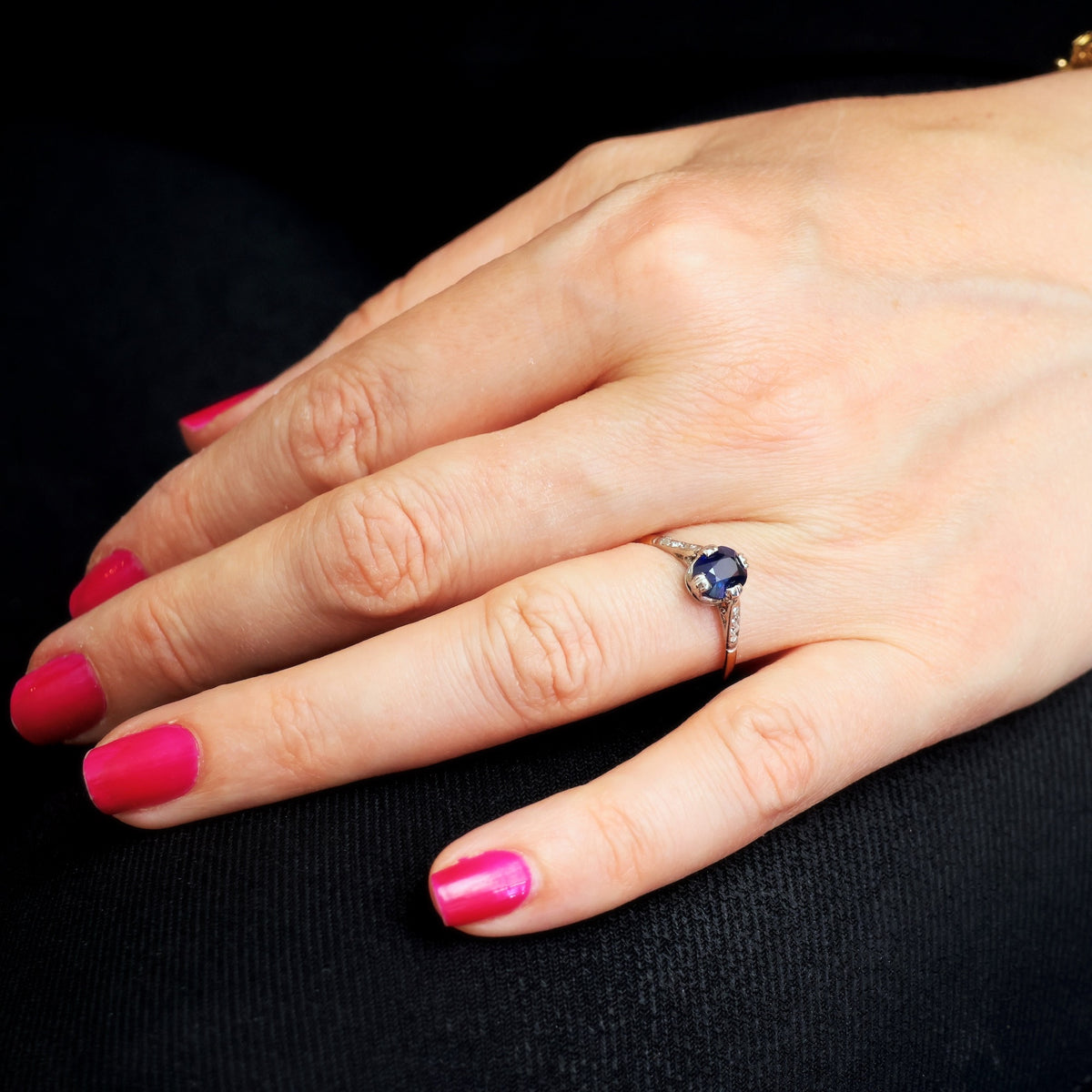 Vintage 1920's Sapphire & Diamond Ring