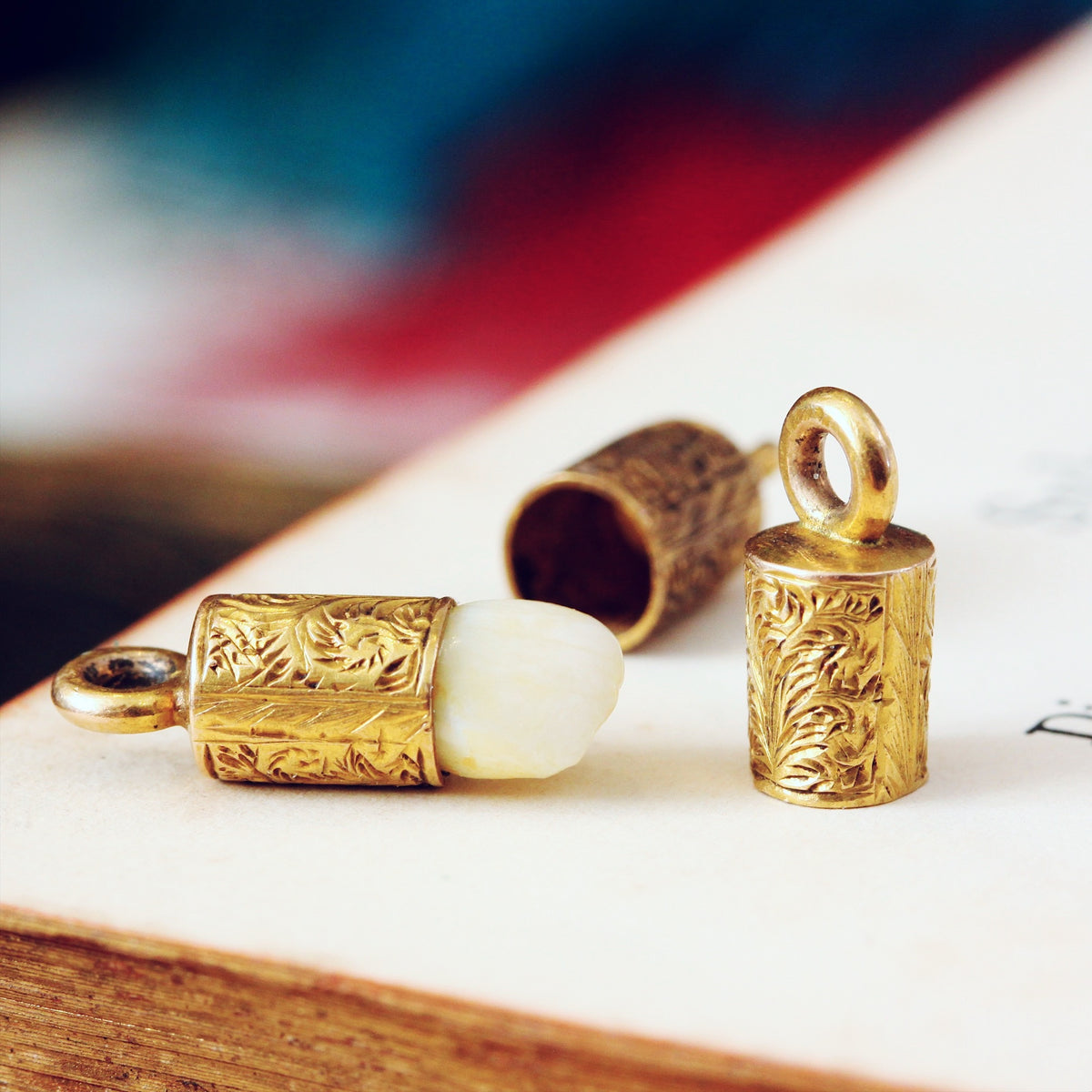 Hand Engraved 15ct Gold Baby Tooth Cap