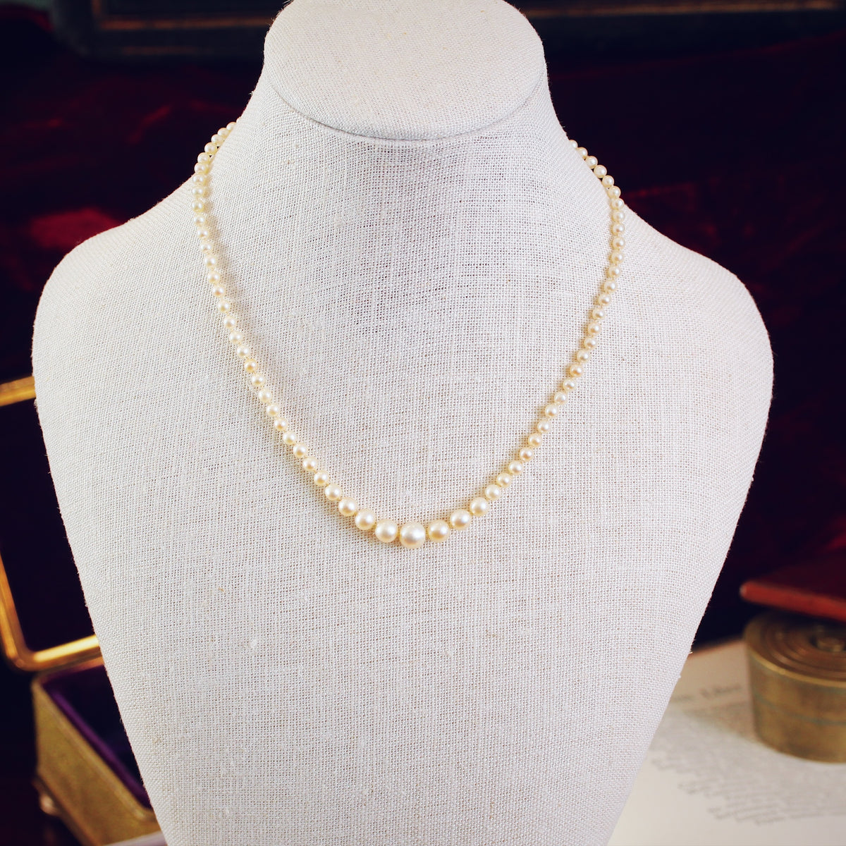 Certificated Antique Natural Saltwater Pearl Necklace