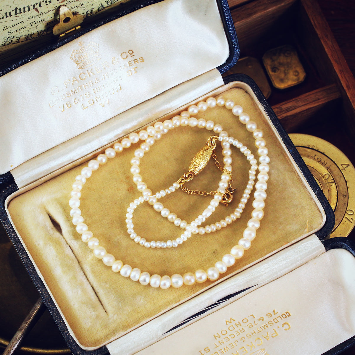 Certificated Antique Baroque Natural Saltwater Pearl Necklace