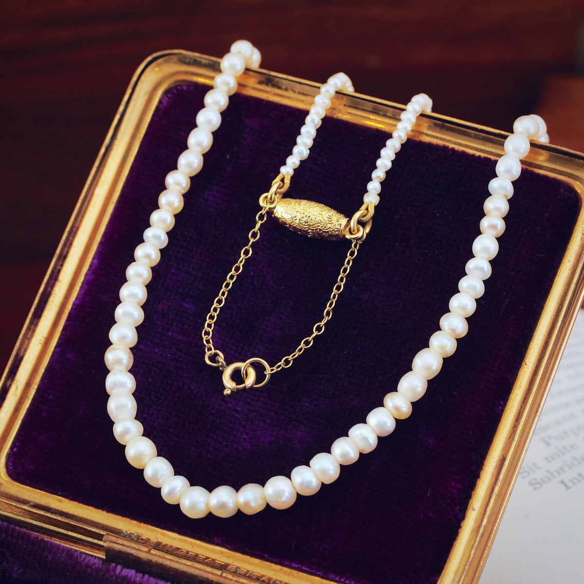 Certificated Antique Baroque Natural Saltwater Pearl Necklace