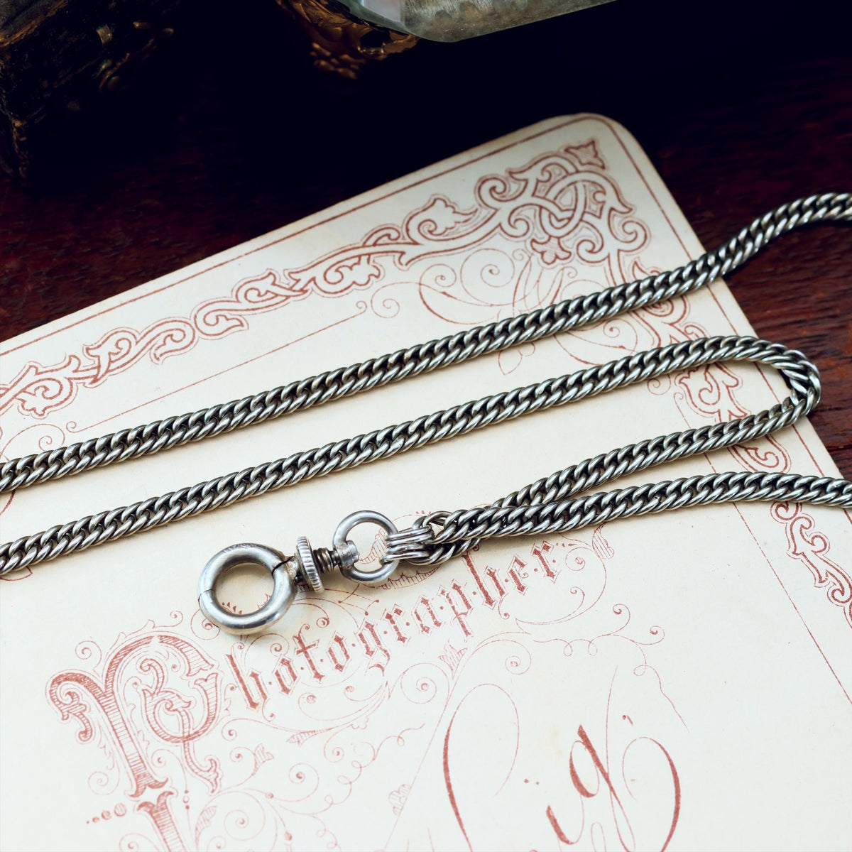 Antique Victorian Silver Longuard Chain