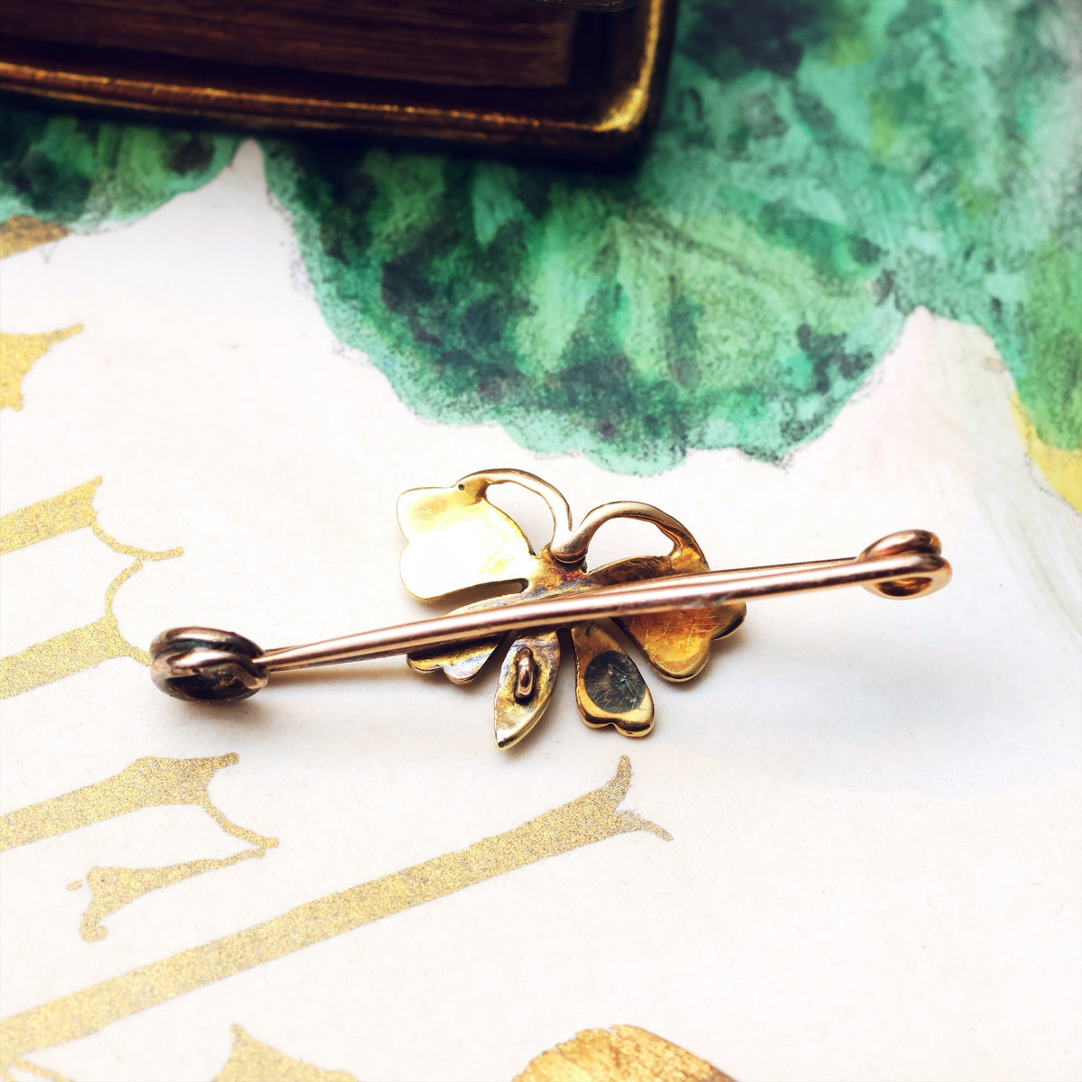 A Late Victorian Seed Pearl Butterfly Brooch