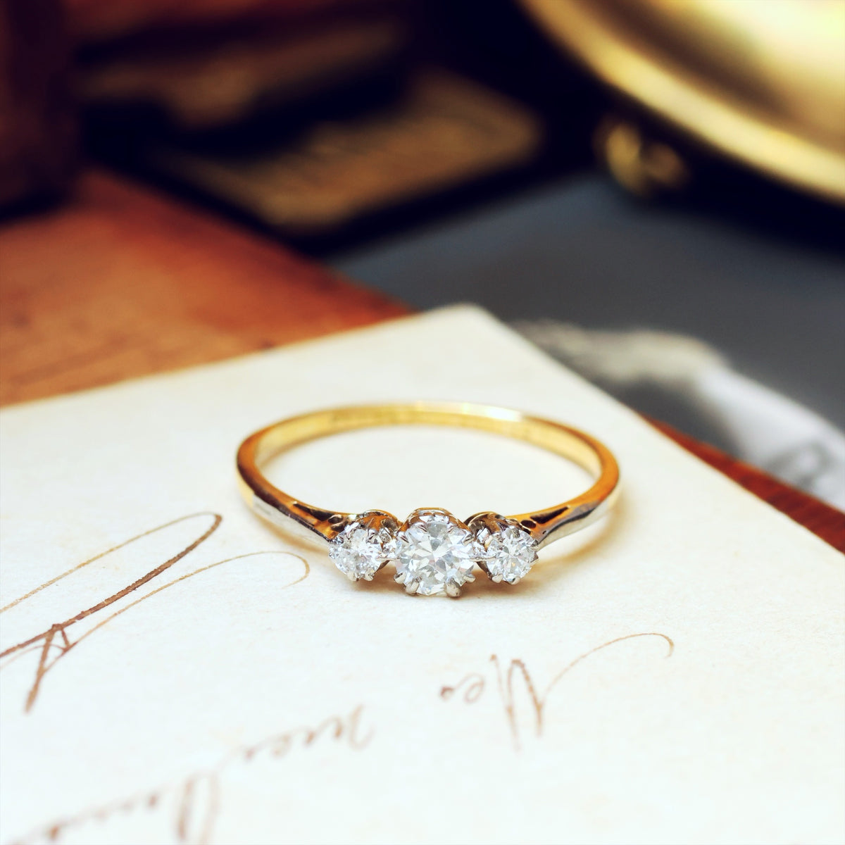 Vintage 1920's Trilogy Diamond Engagement Ring