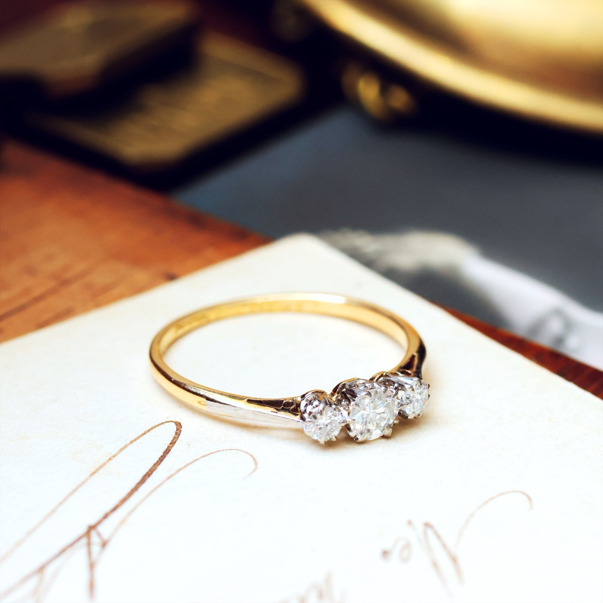 Vintage 1920's Trilogy Diamond Engagement Ring