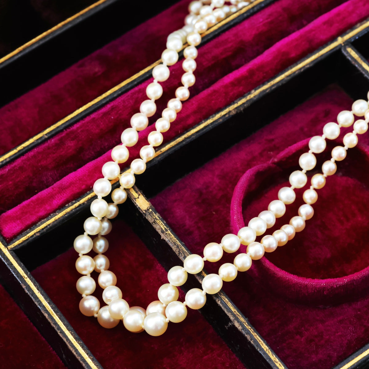 Vintage Double Row Cultured Saltwater Pearl Necklace