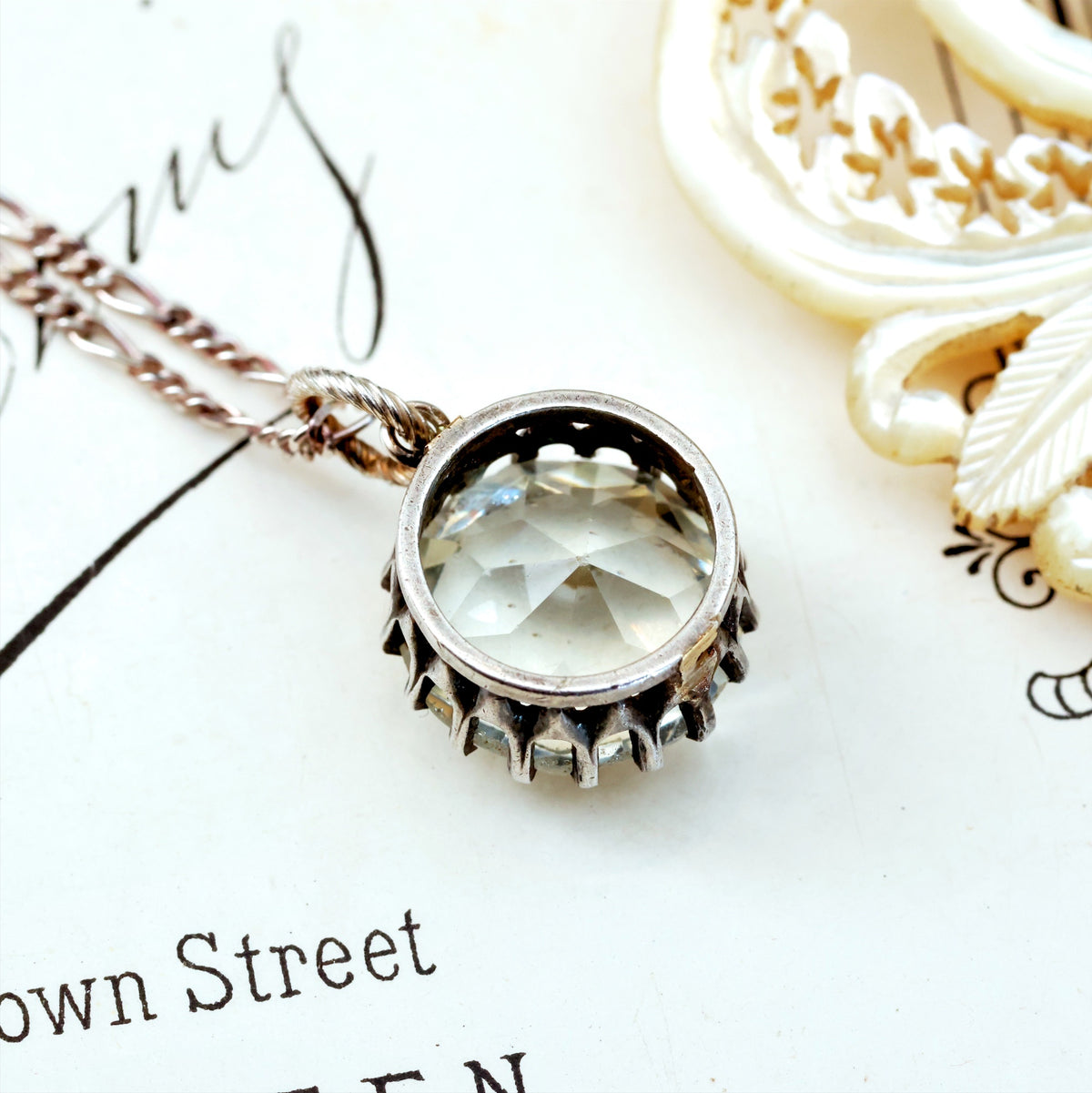 Vintage Edwardian Silver Paste Pendant