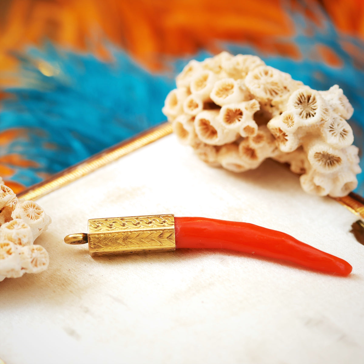 Trapani Red Coral Cornicello Amulet