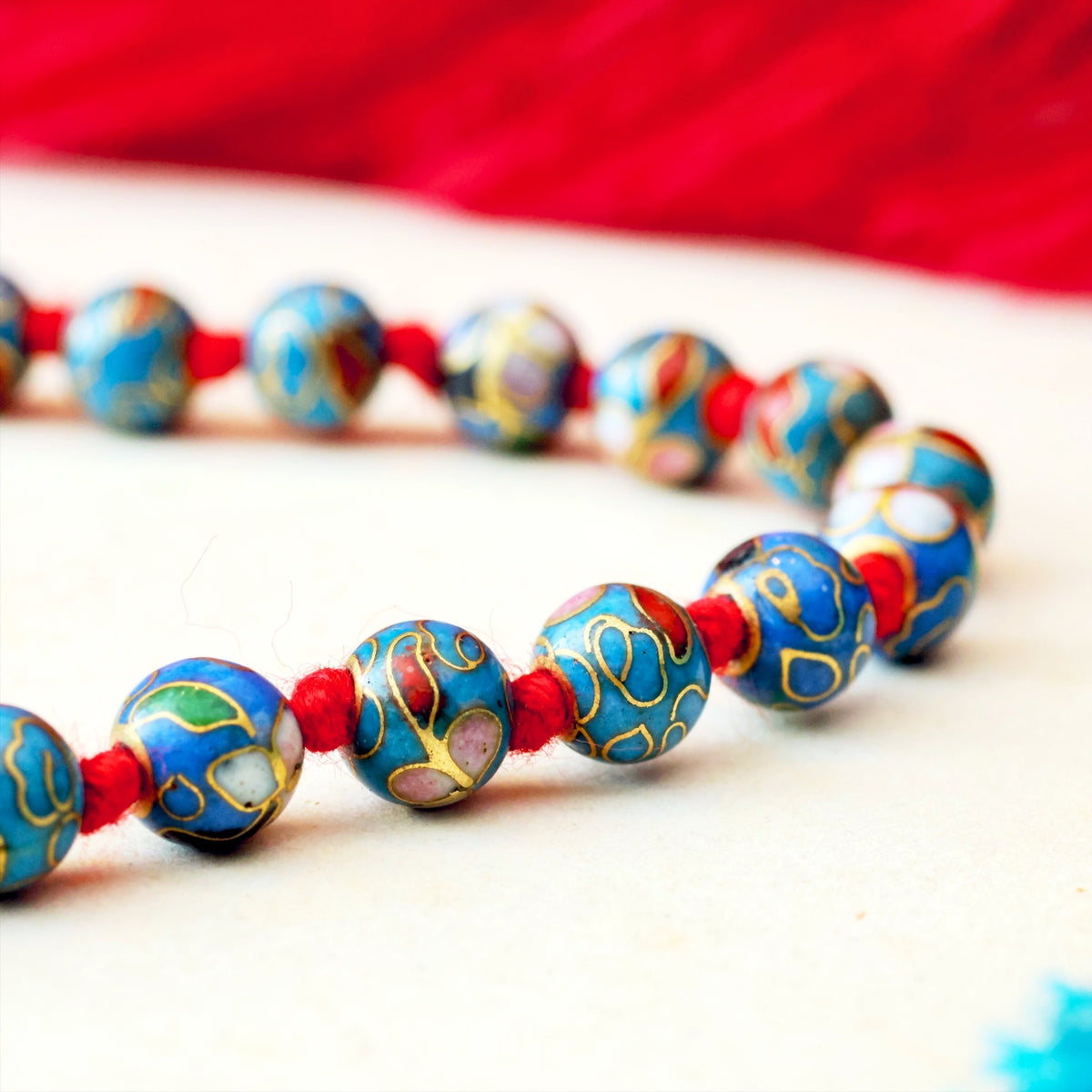 Vintage Chinese Cloisonne Bead Necklace