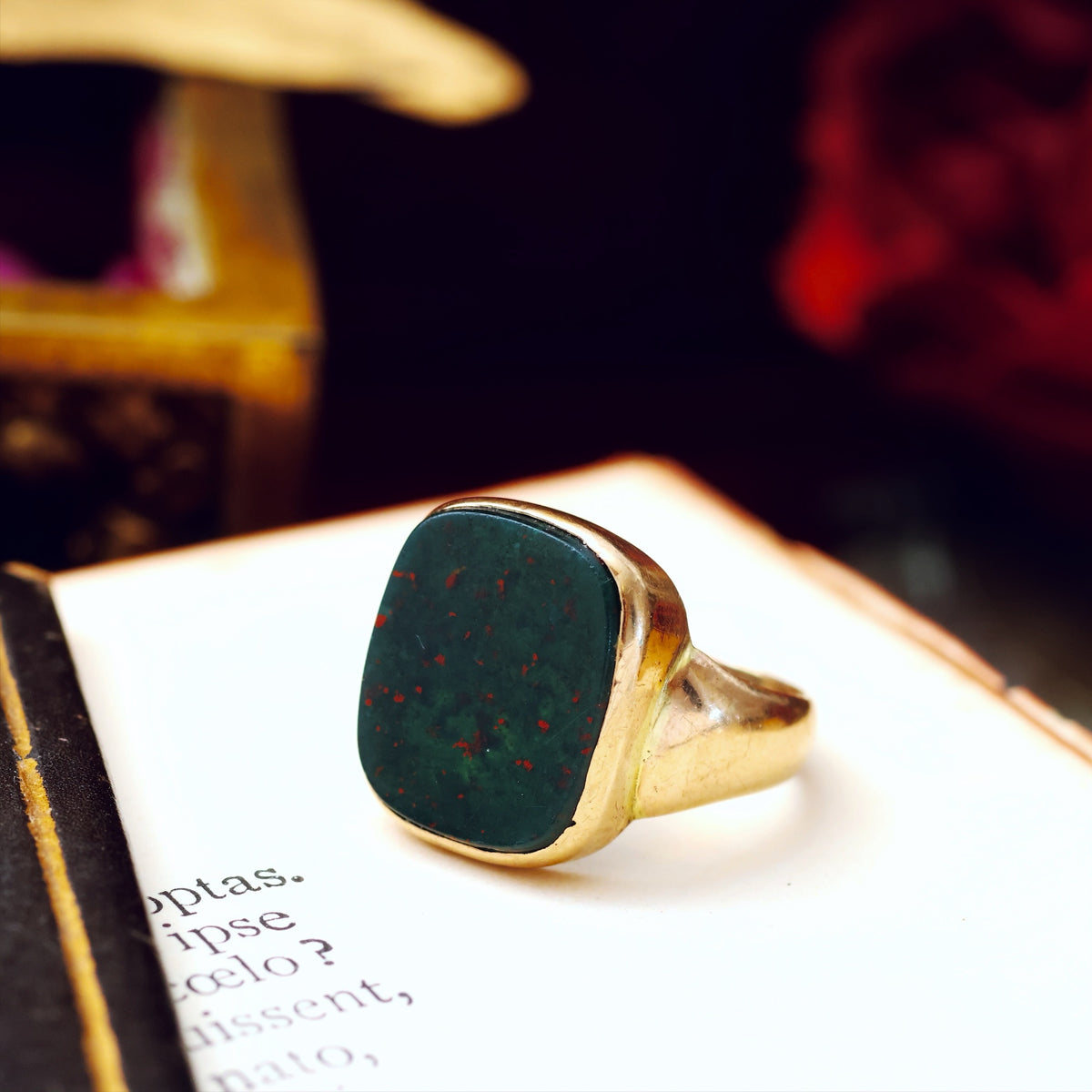 Circa 1870's 15ct Gold Bloodstone Signet Ring