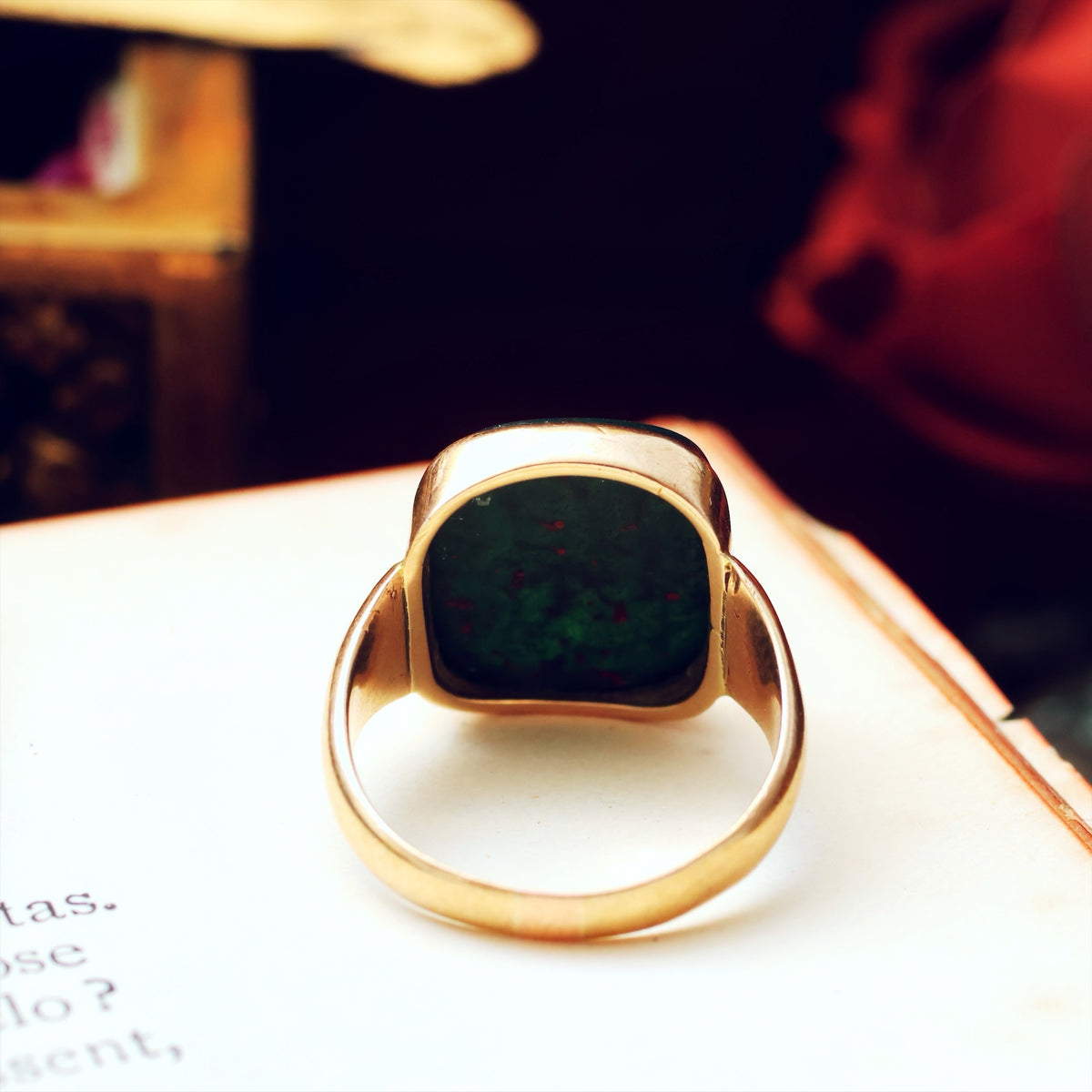 Circa 1870's 15ct Gold Bloodstone Signet Ring