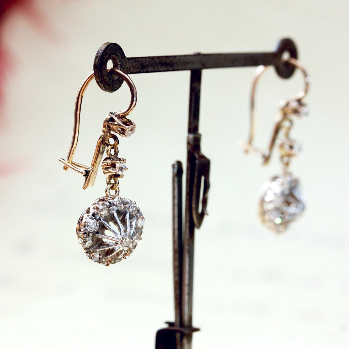 Antique Diamond Starburst Earrings