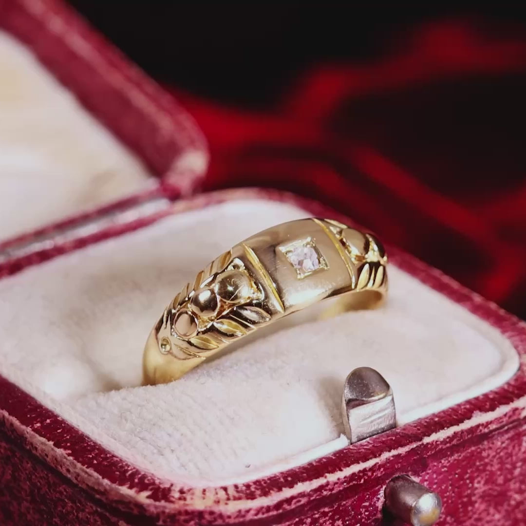 Antique Hand Cut Diamond Band Ring