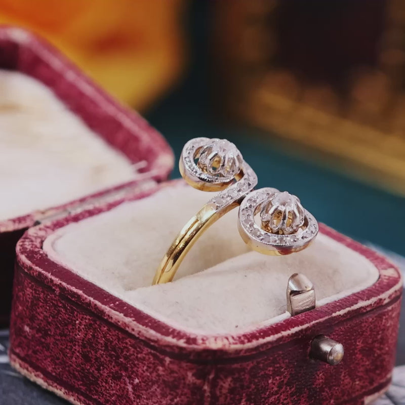 Antique Diamond 'Twin Galaxies' Ring