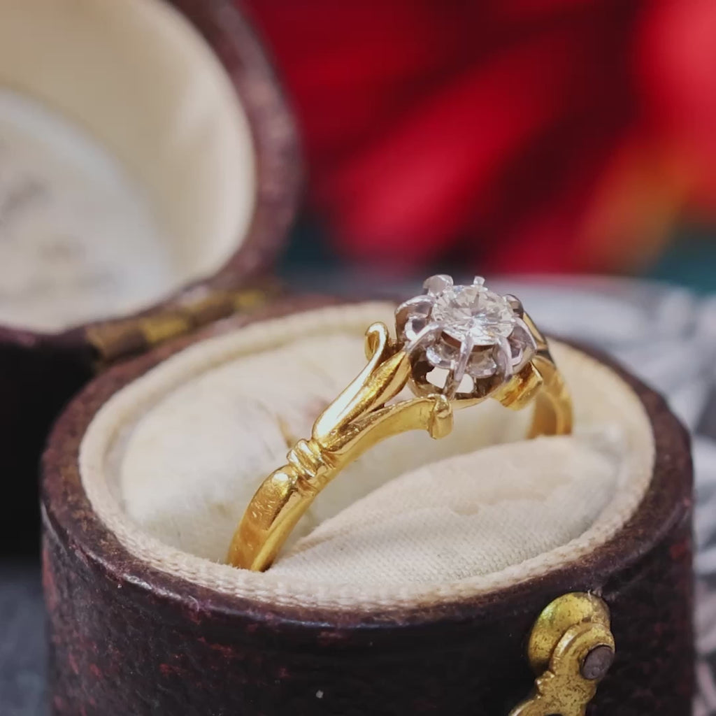 Vintage Brilliant Cut Diamond Engagement Ring
