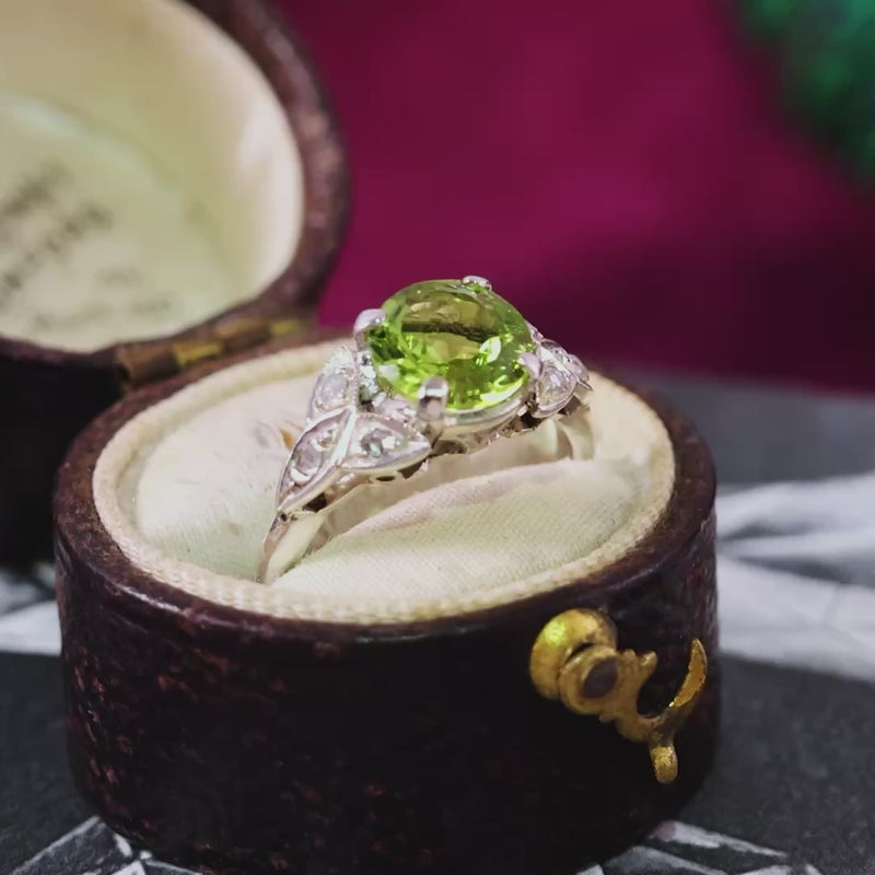 Vintage Peridot & Rose Cut Diamond Ring