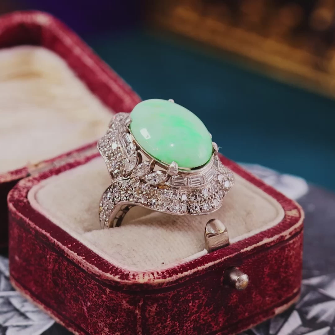 Jade & Diamond Ring