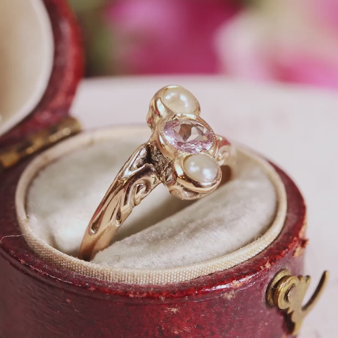 Pearl and Morganite 18ct Gold Ring