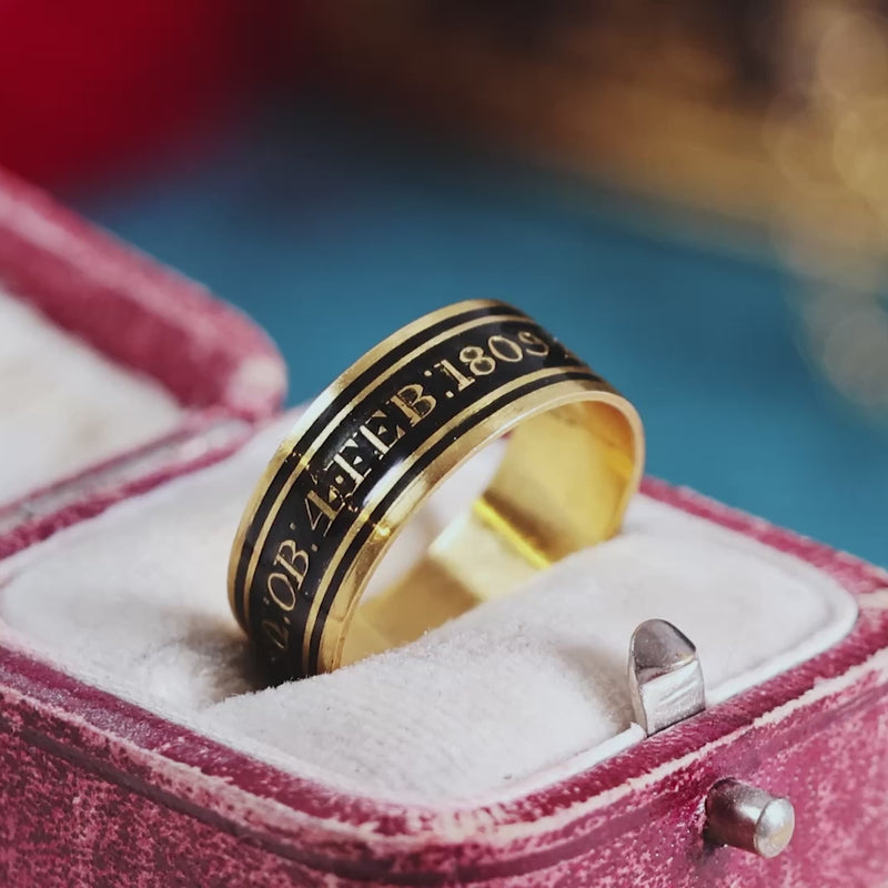 Mourning Ring for Harry Harmood Esq Date 1808