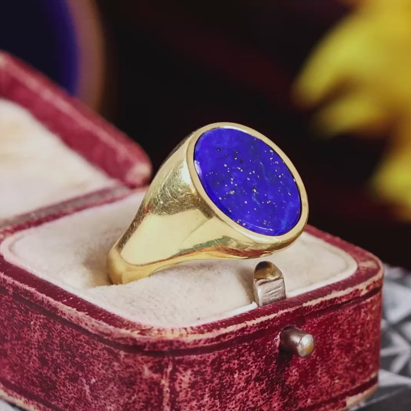 18ct Gold Lapis Lazuli Signet Ring