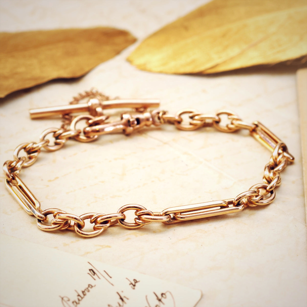 Vintage 9ct Rose Gold Watch Chain Bracelet