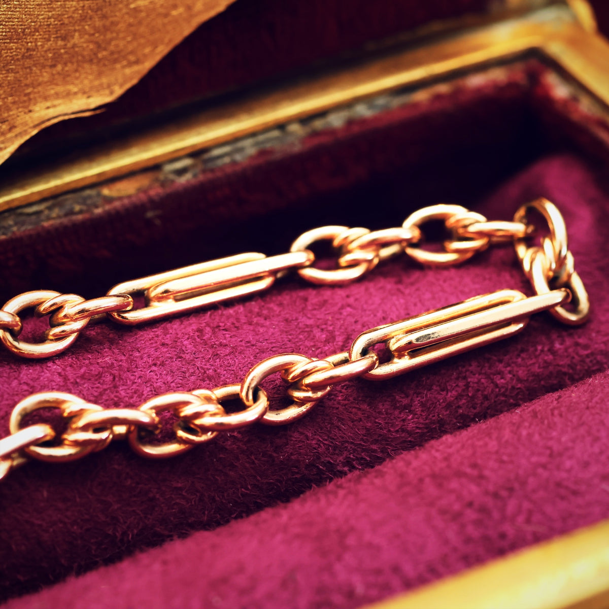 Vintage 9ct Rose Gold Watch Chain Bracelet