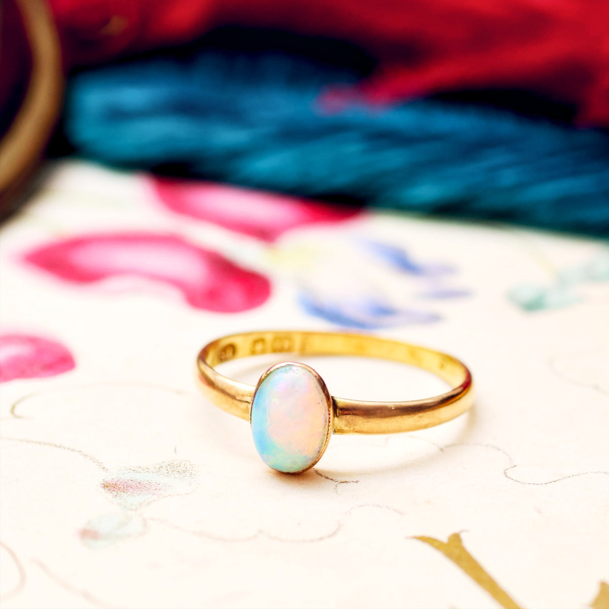 Sweetly Simple Antique Crystal Opal Ring