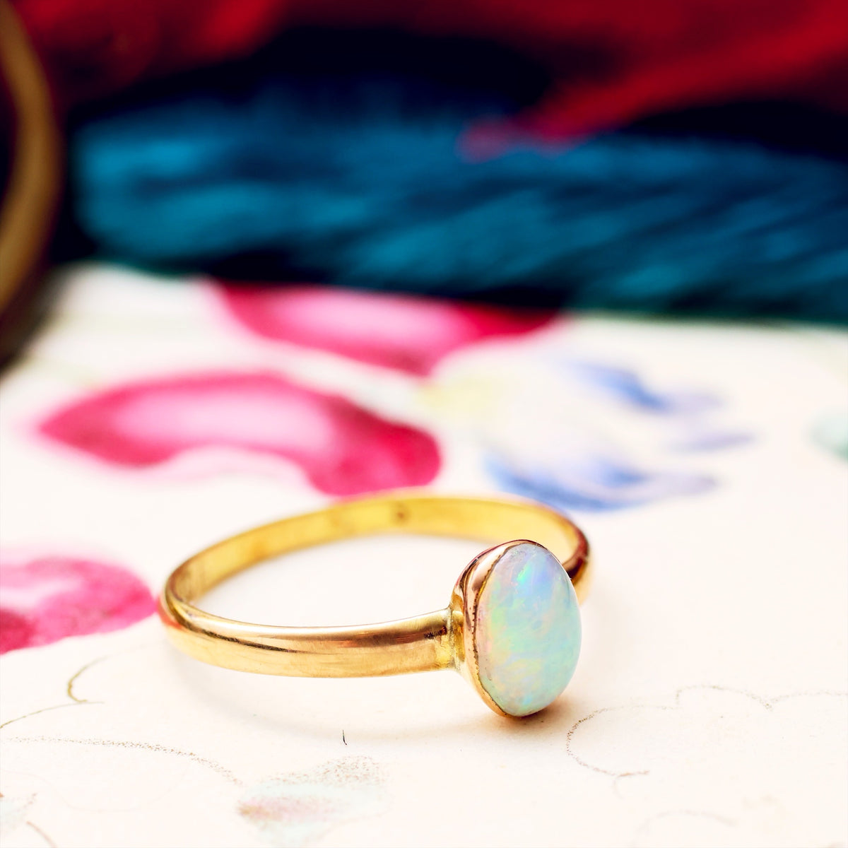 Sweetly Simple Antique Crystal Opal Ring