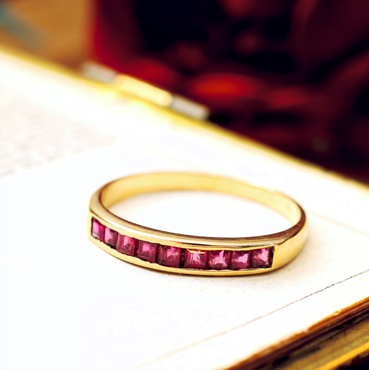 Vintage Channel Set Ruby Ring