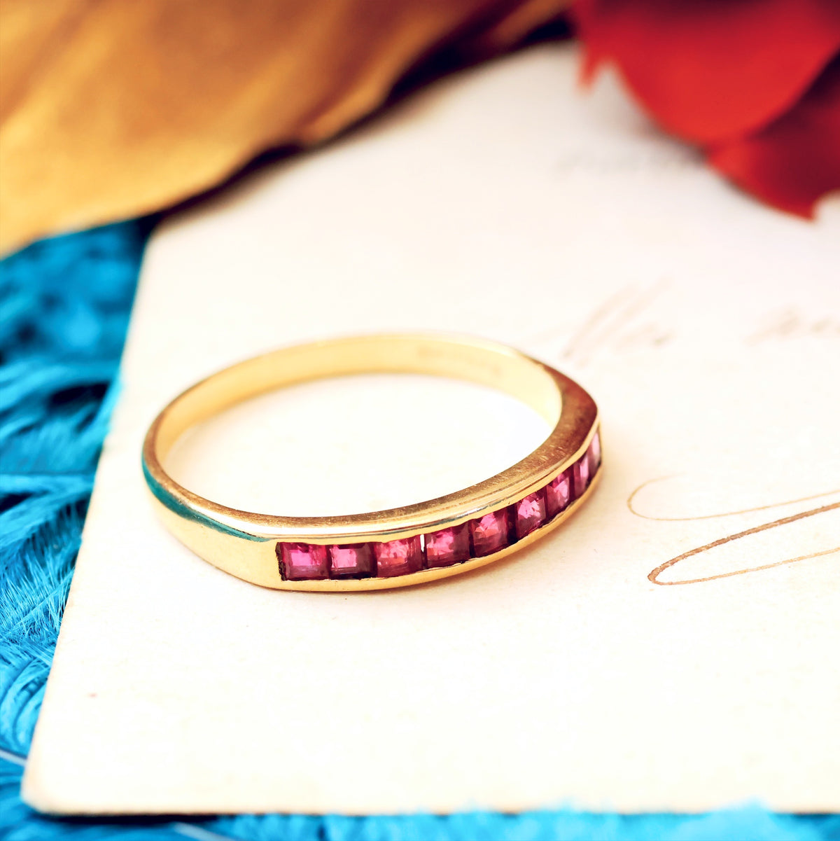 Vintage Date 1990 9ct Gold & Ruby Ring