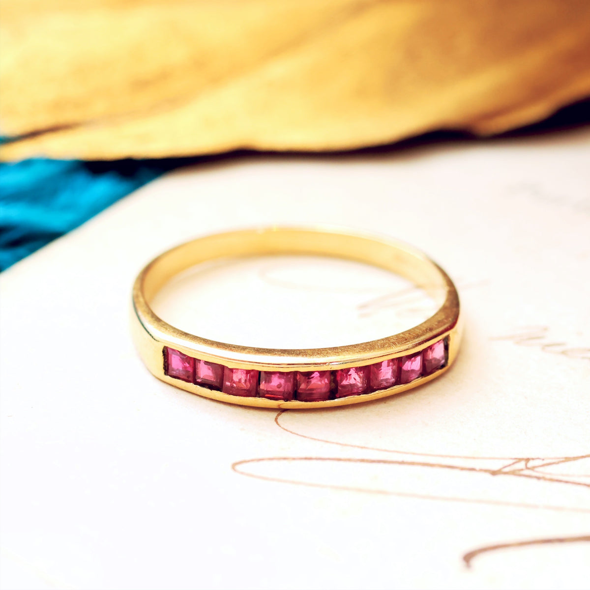 Vintage Date 1990 9ct Gold & Ruby Ring