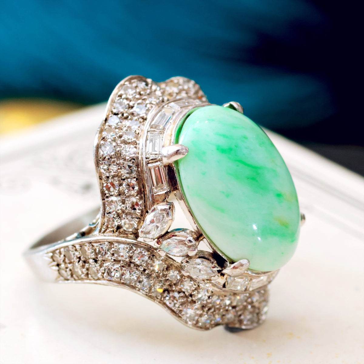 Jade & Diamond Ring