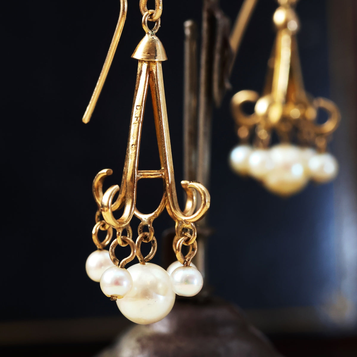 Vintage 1960's Pearl Chandelier Cocktail Earrings