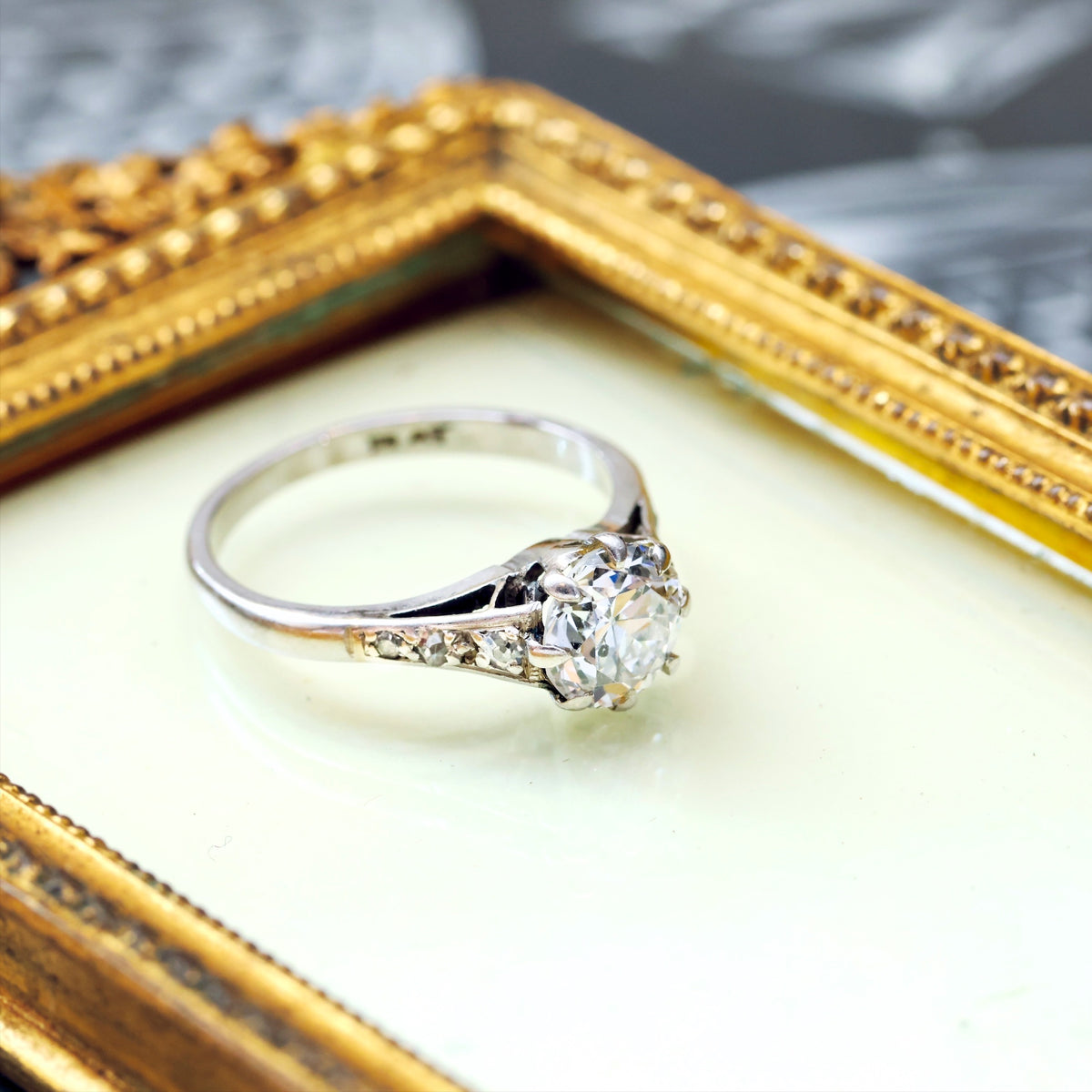 Vintage One Carat Platinum & Diamond Engagement Ring