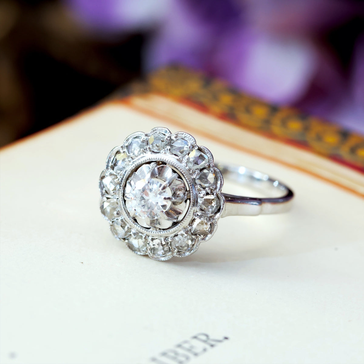 Vintage Rosette Diamond Cluster Ring