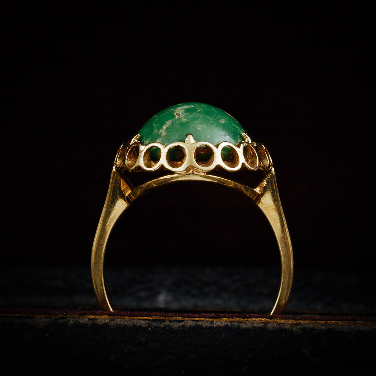 Vintage Italian Green Marble Dress Ring