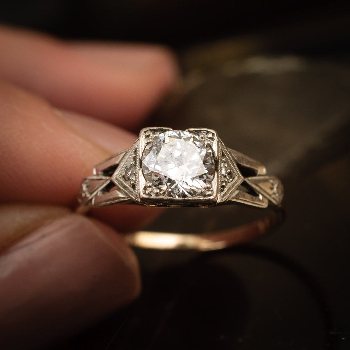 Vintage Antique Art Deco Diamond Engagement Ring