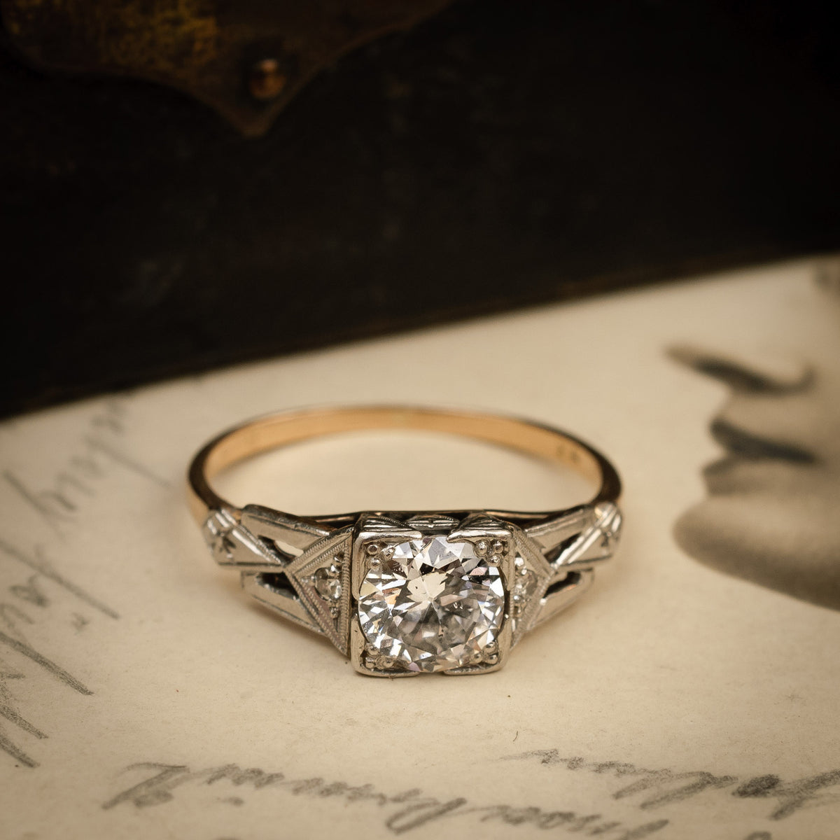 Vintage Antique Art Deco Diamond Engagement Ring