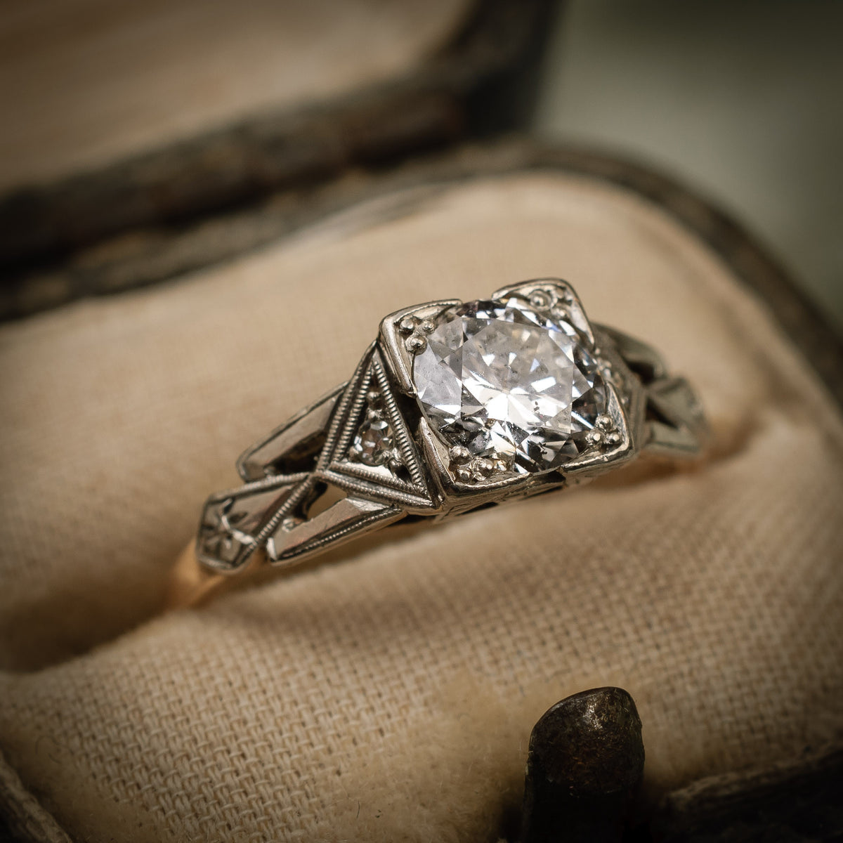 Vintage Antique Art Deco Diamond Engagement Ring